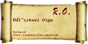 Ráczkevi Olga névjegykártya